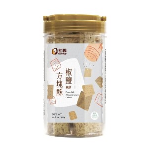 老楊 椒鹽鹹餅方塊酥(小圓罐) 300g/12