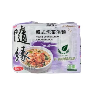 味丹 隨緣韓式泡菜湯麵(全素)(5入) 75g*5