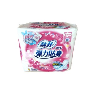 蘇菲 彈力貼身日用薄翼衛生棉14片裝 14P